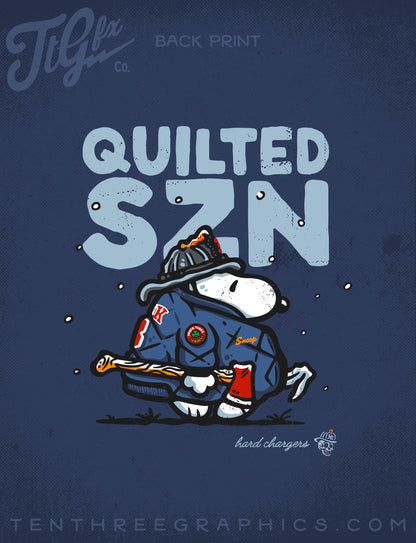Quilted SZN Navy Hoodie