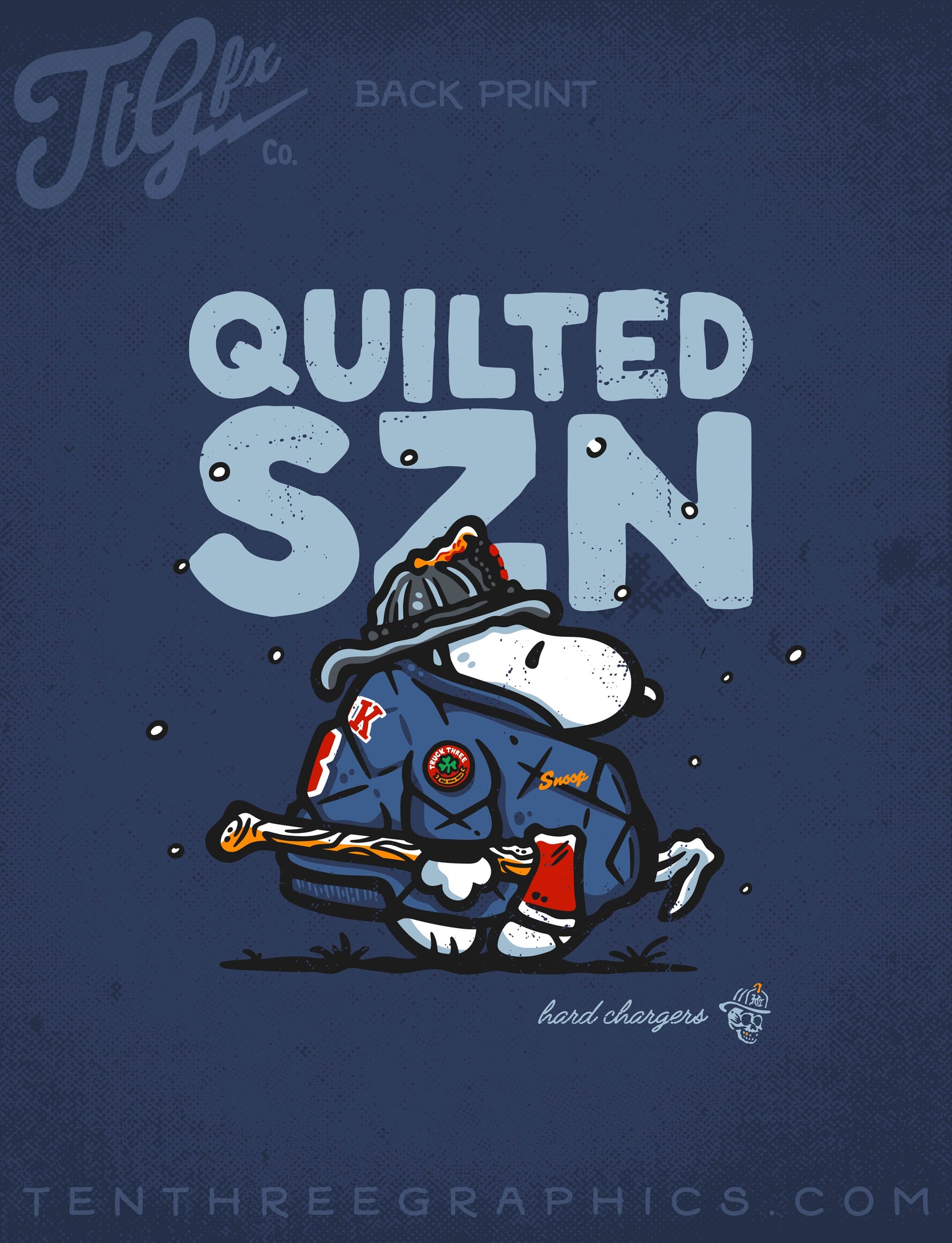 Quilted SZN Navy Crewneck