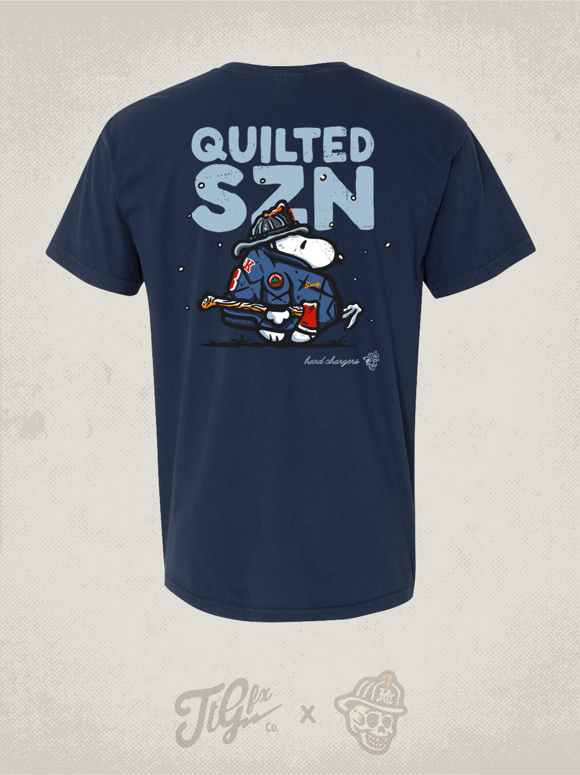 Quilted SZN Navy Tee