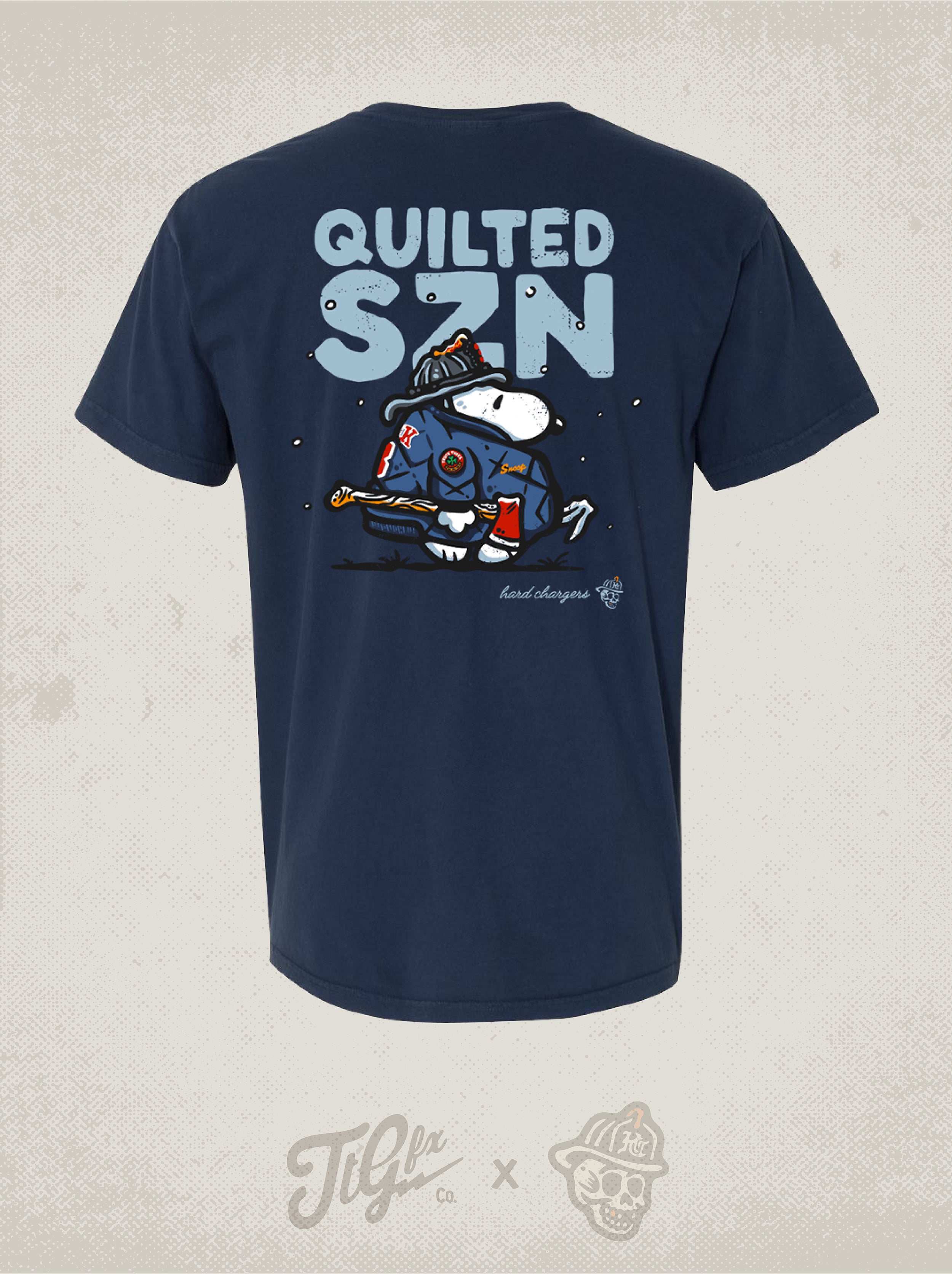 Quilted SZN Navy Tee