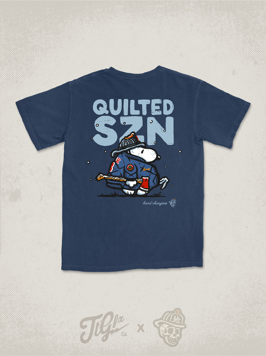 Quilted SZN Navy Tee
