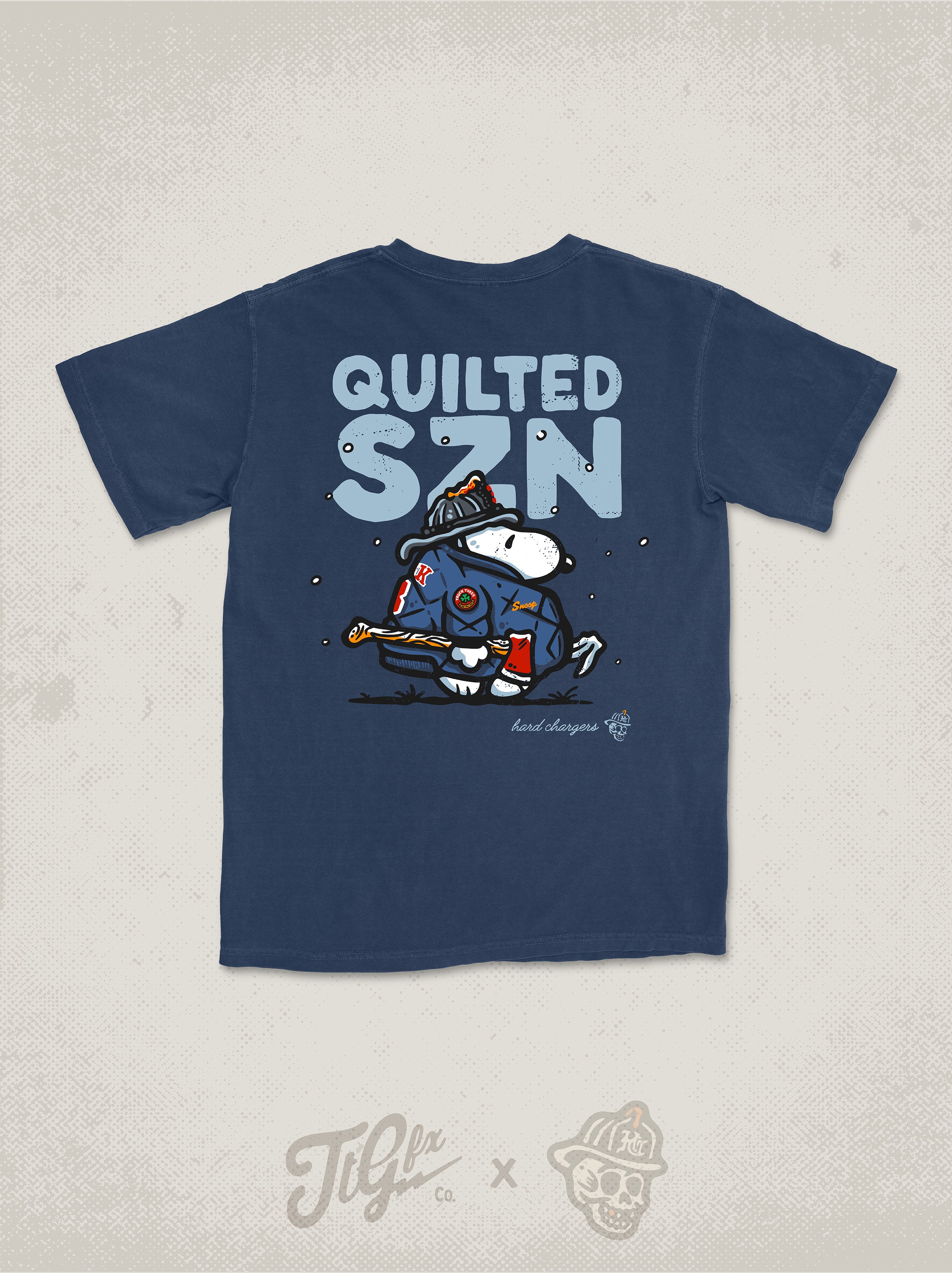 Quilted SZN Navy Tee