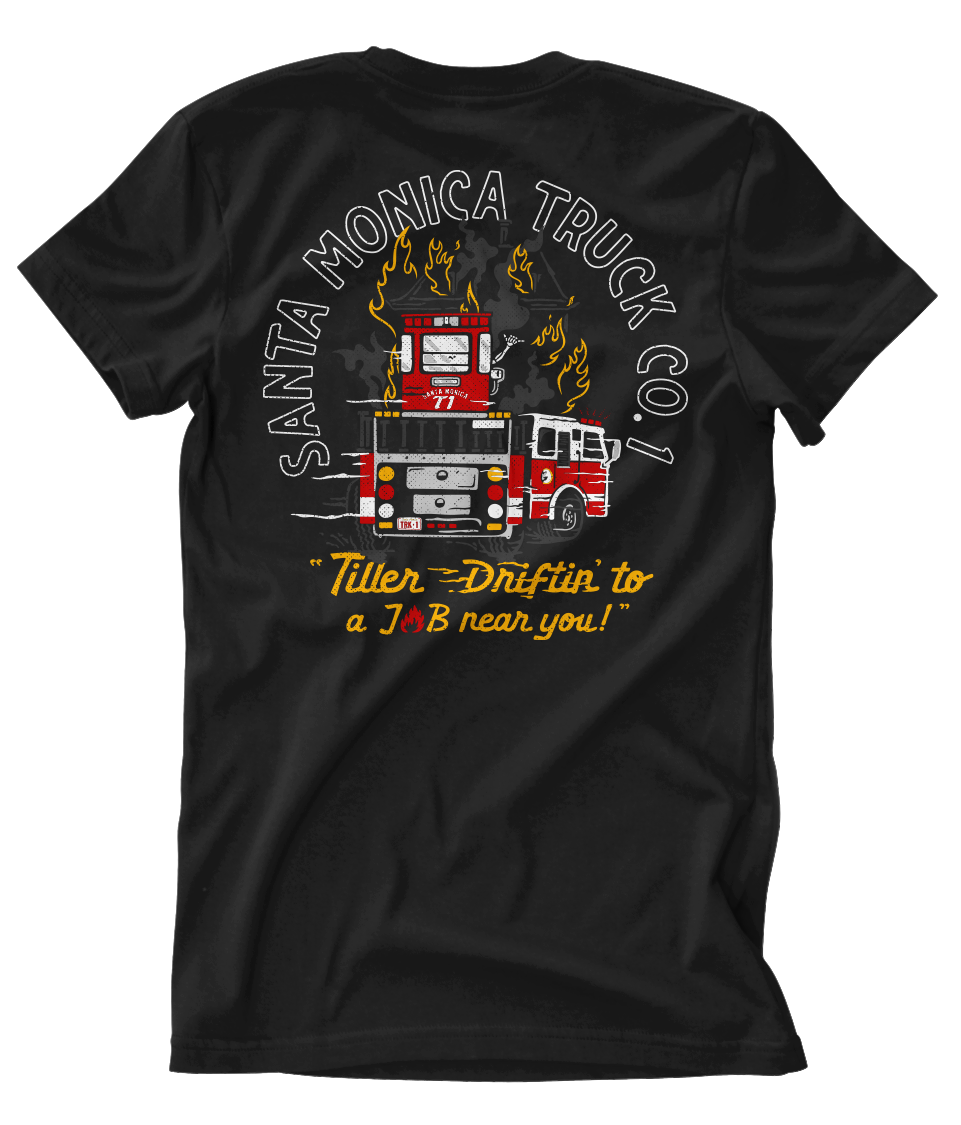 Santa Monica Fire Truck 1 Tiller Tee