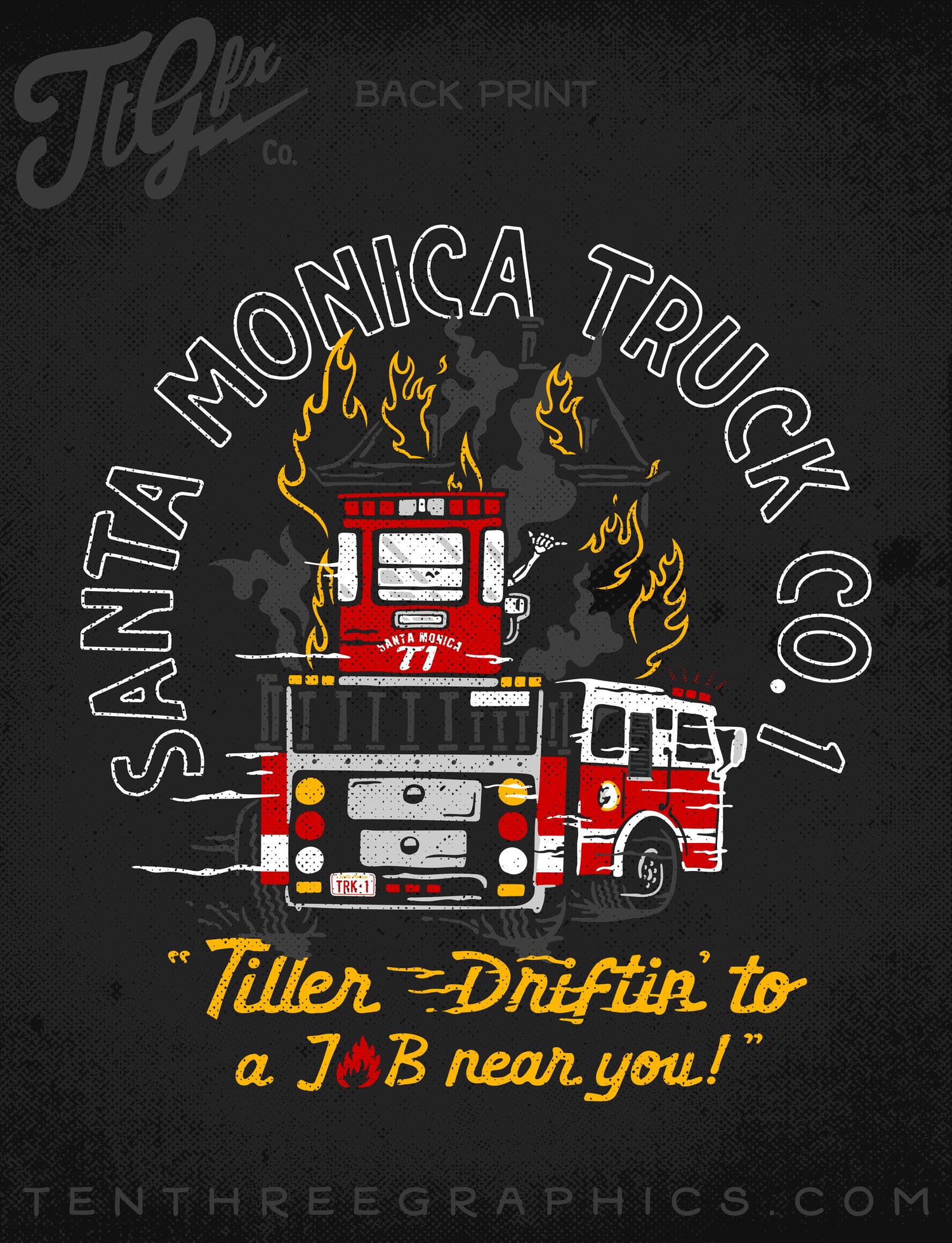 Santa Monica Fire Tiller 1 Hoodie