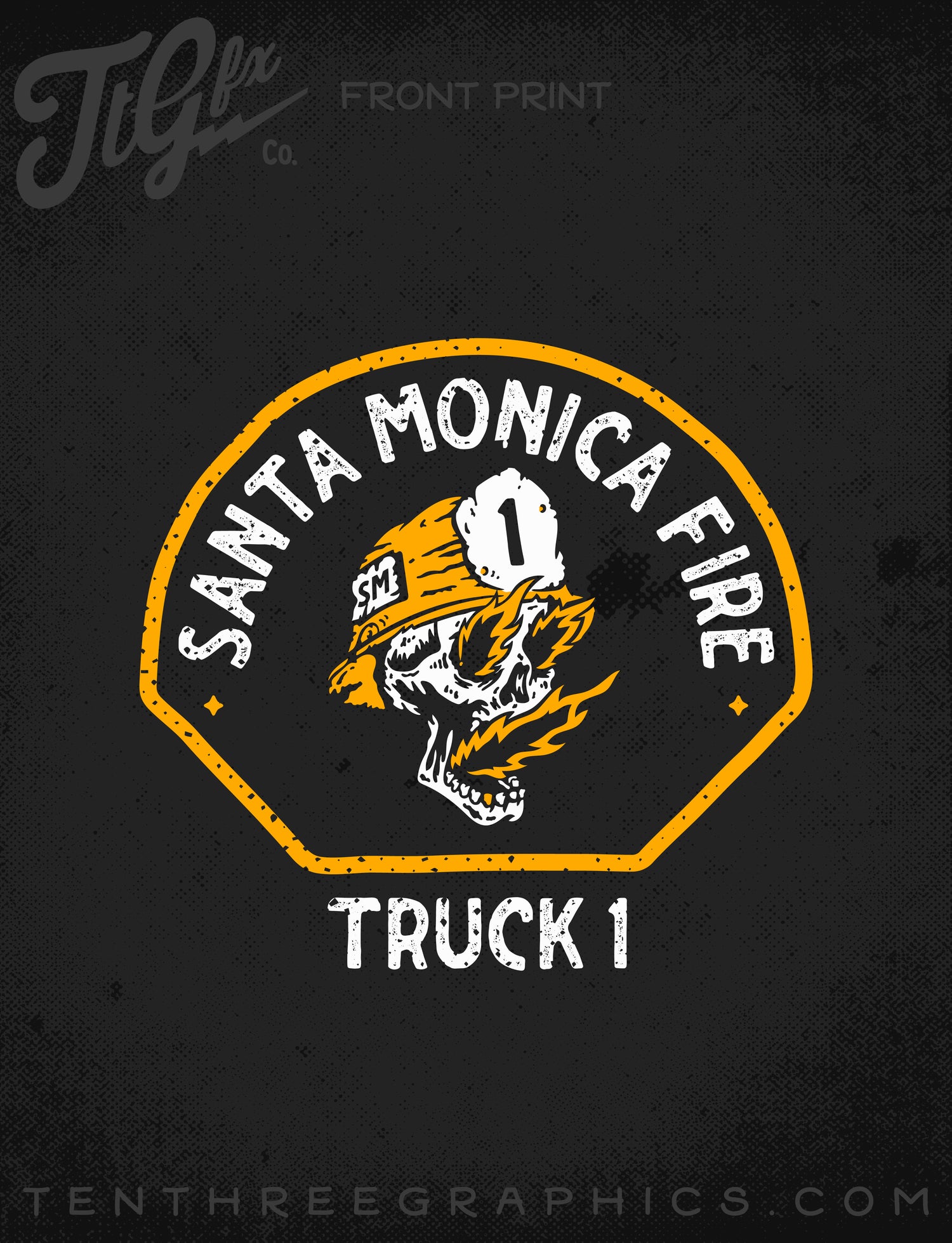 Santa Monica Fire Truck 1 Tiller Tee