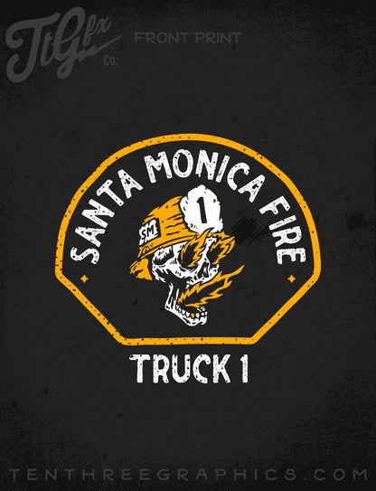 Santa Monica Fire Truck 1 Tiller Tee
