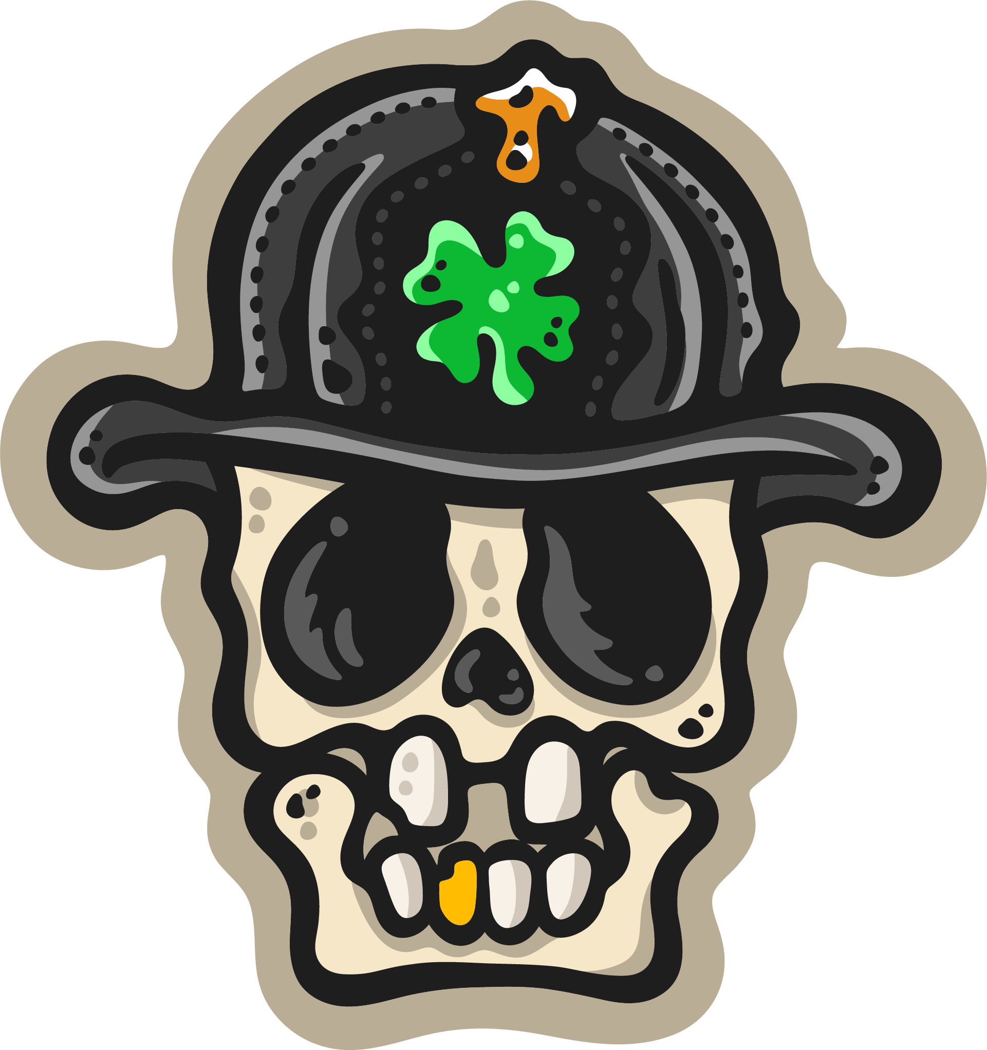 Square Skull Decal