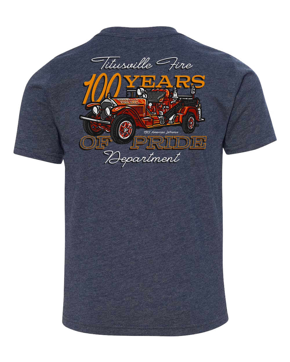 Titusville Fire ALF 100th Anniv. Midnight Navy Youth Tee