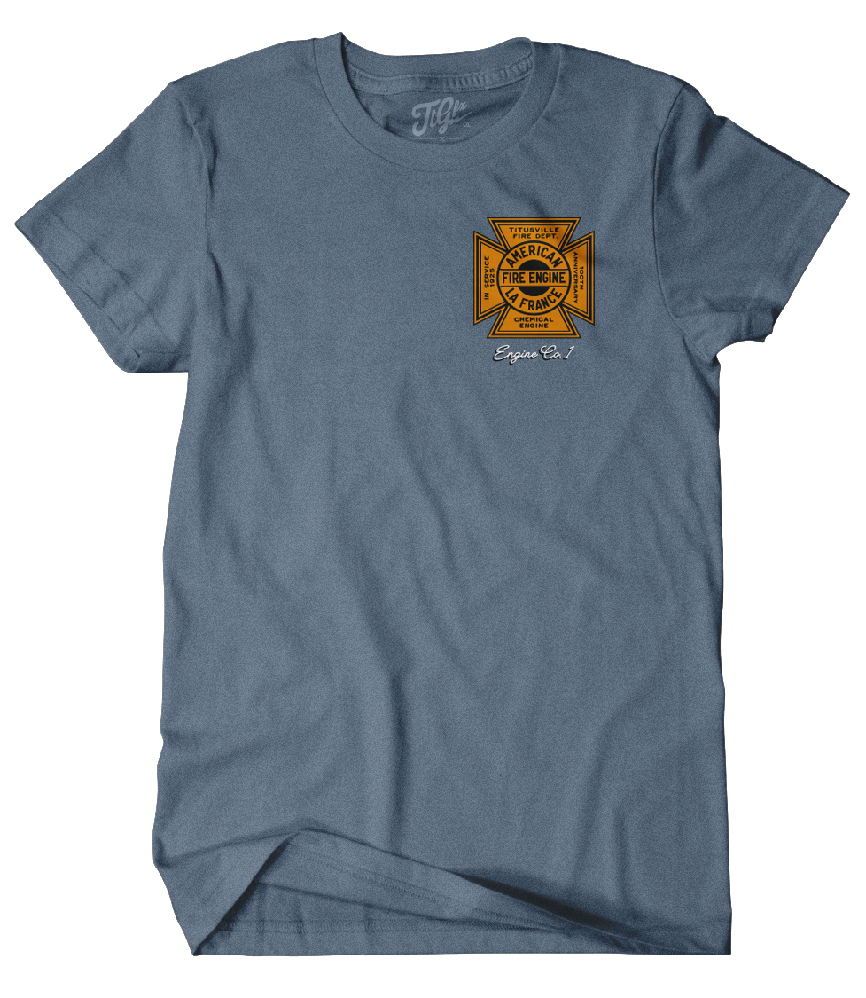 Titusville Fire ALF 100th Anniv. Indigo Tee