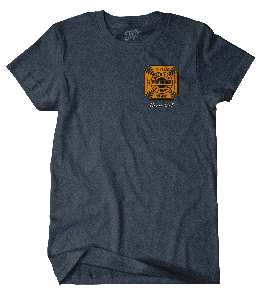 Titusville Fire ALF 100th Anniv. Midnight Navy Tee