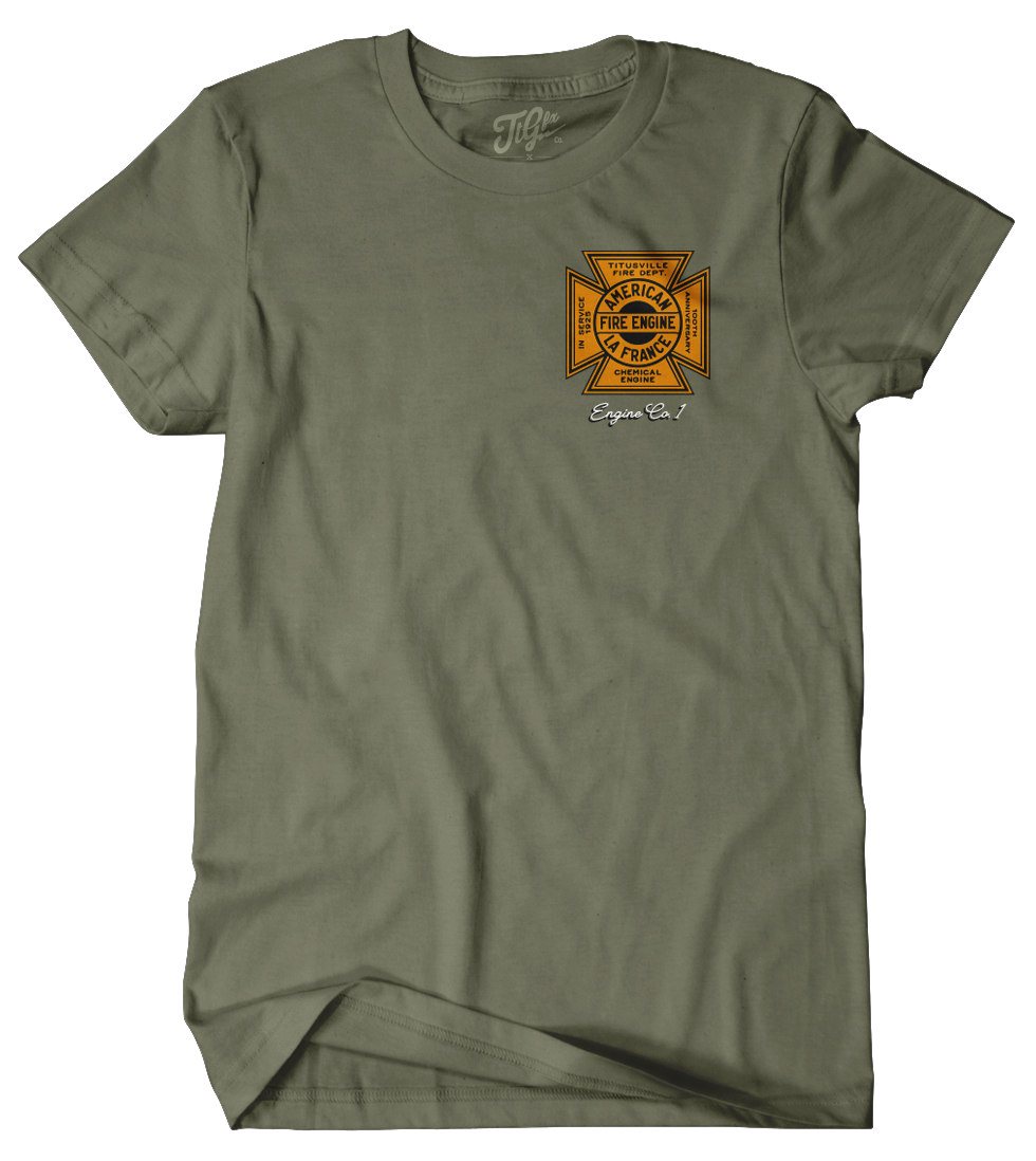 Titusville Fire ALF 100th Anniv. Military Green Tee