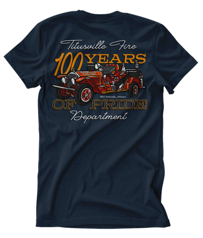 Titusville Fire ALF 100th Anniv. Navy Tee