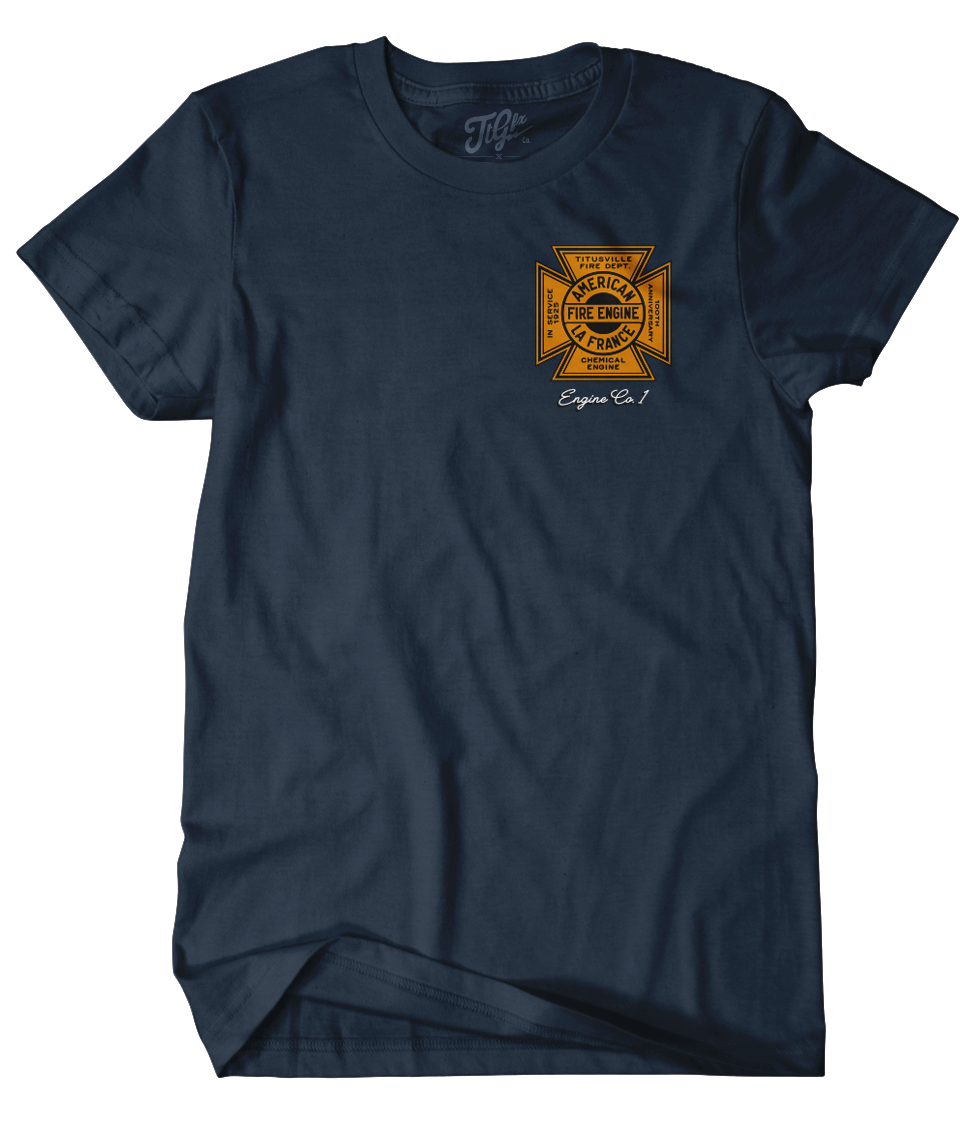 Titusville Fire ALF 100th Anniv. Navy Tee