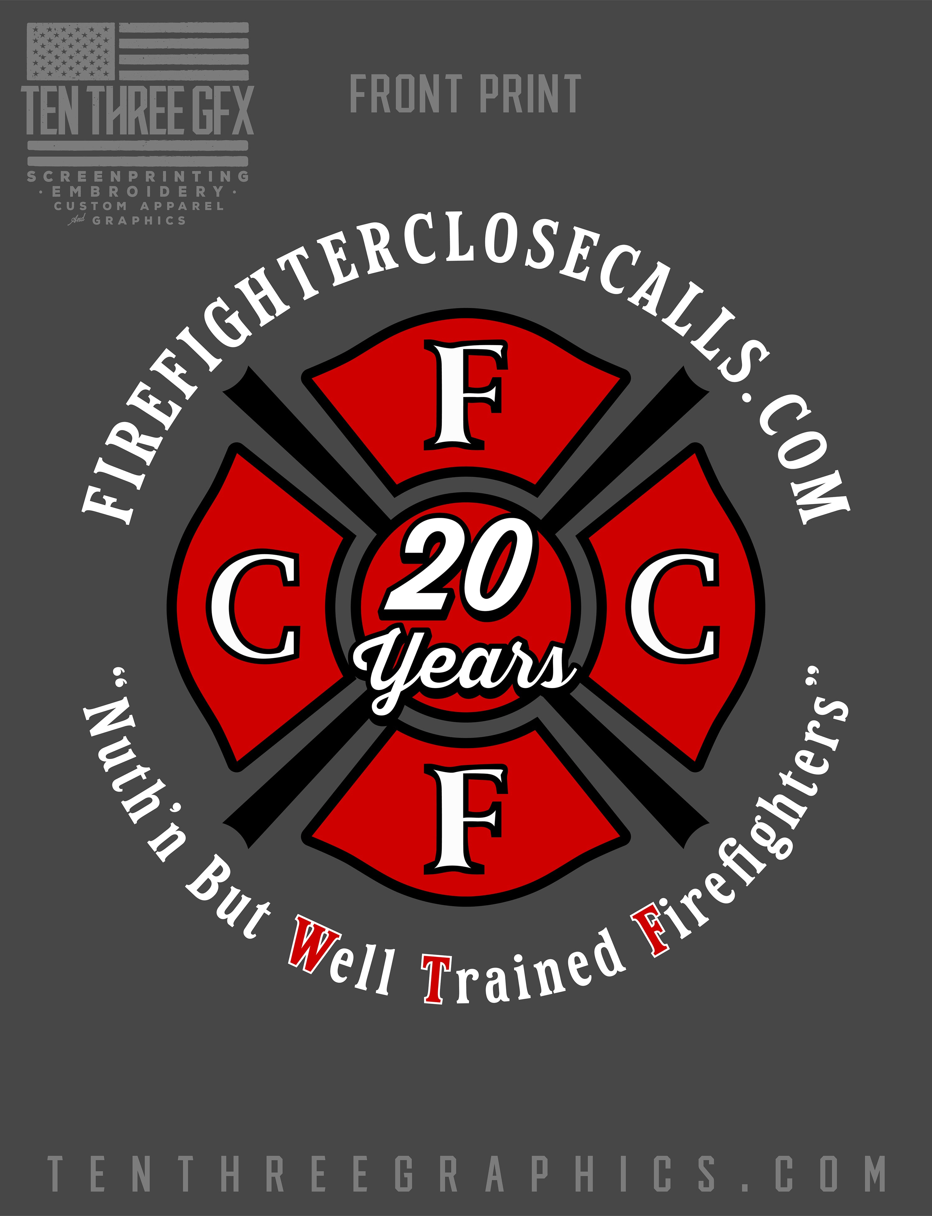 FireFightersclosecalls.com 20th Anniversary Charity Tee Long Sleeve