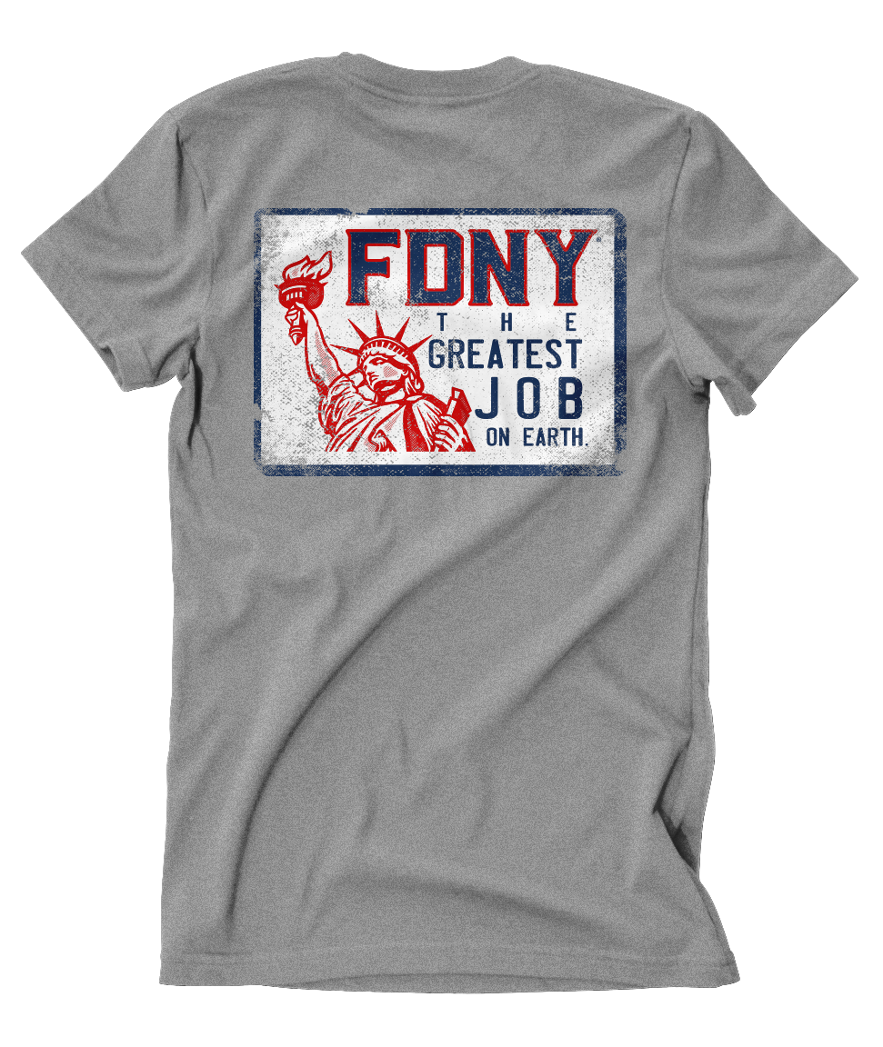 FDNY® "Greatest Job" Grey Tee