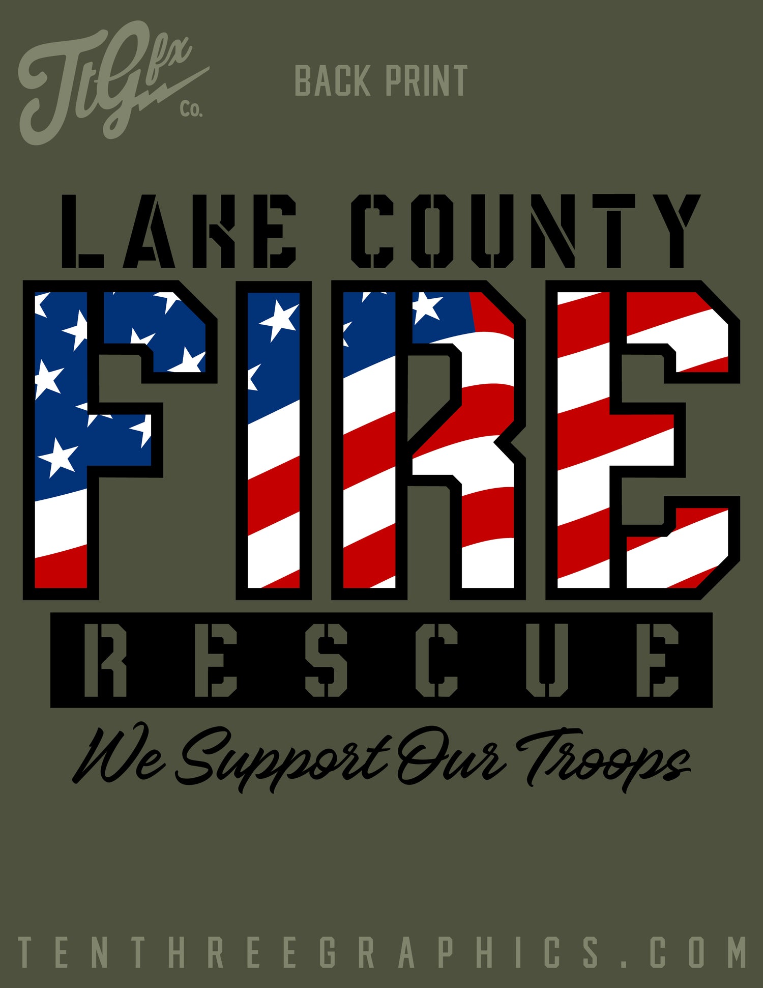 Lake County FF (FL) L3990 Support Our Troops