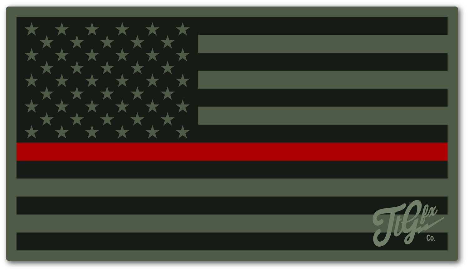 Mil-Spec Thin Red Line Flag Decal